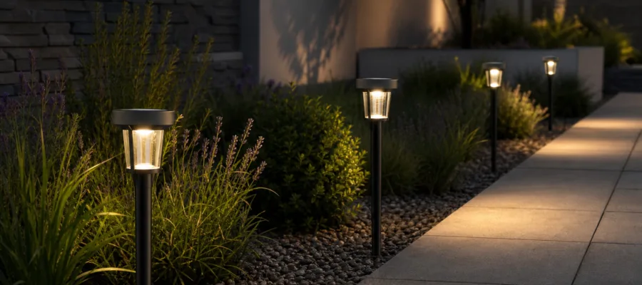 Solarlampen mit Abstand anordnen: Lichtwirkung und Funktion planen