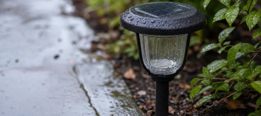Solarlampen nach Regen verwenden: Was bei Feuchtigkeit zu beachten ist